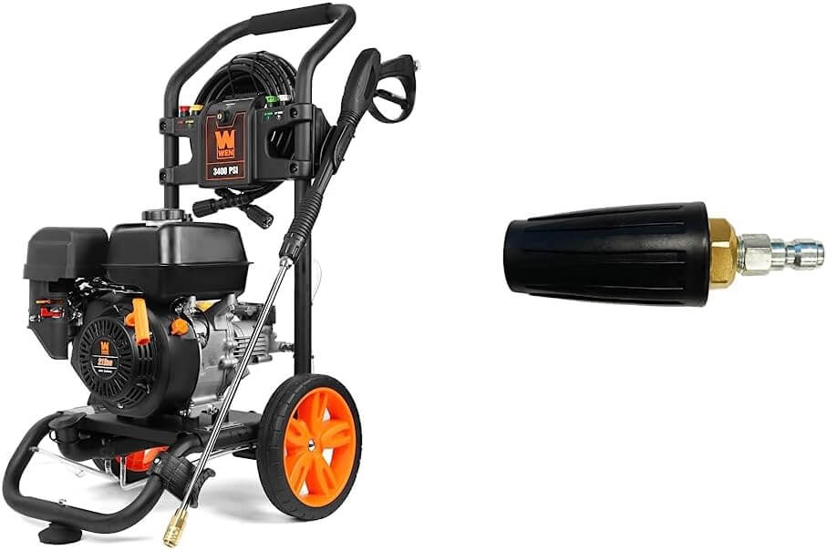 WEN Gas Pressure Washer, Black & Simpson Cleaning 80143 3600 PSI Universal Turbo Pressure Washer Nozzle