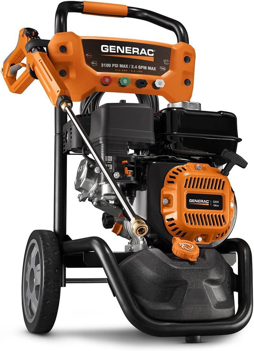 Generac 7019 3100 PSI 2.4 GPM Gas-Powered OneWash Residential Pressure Washer