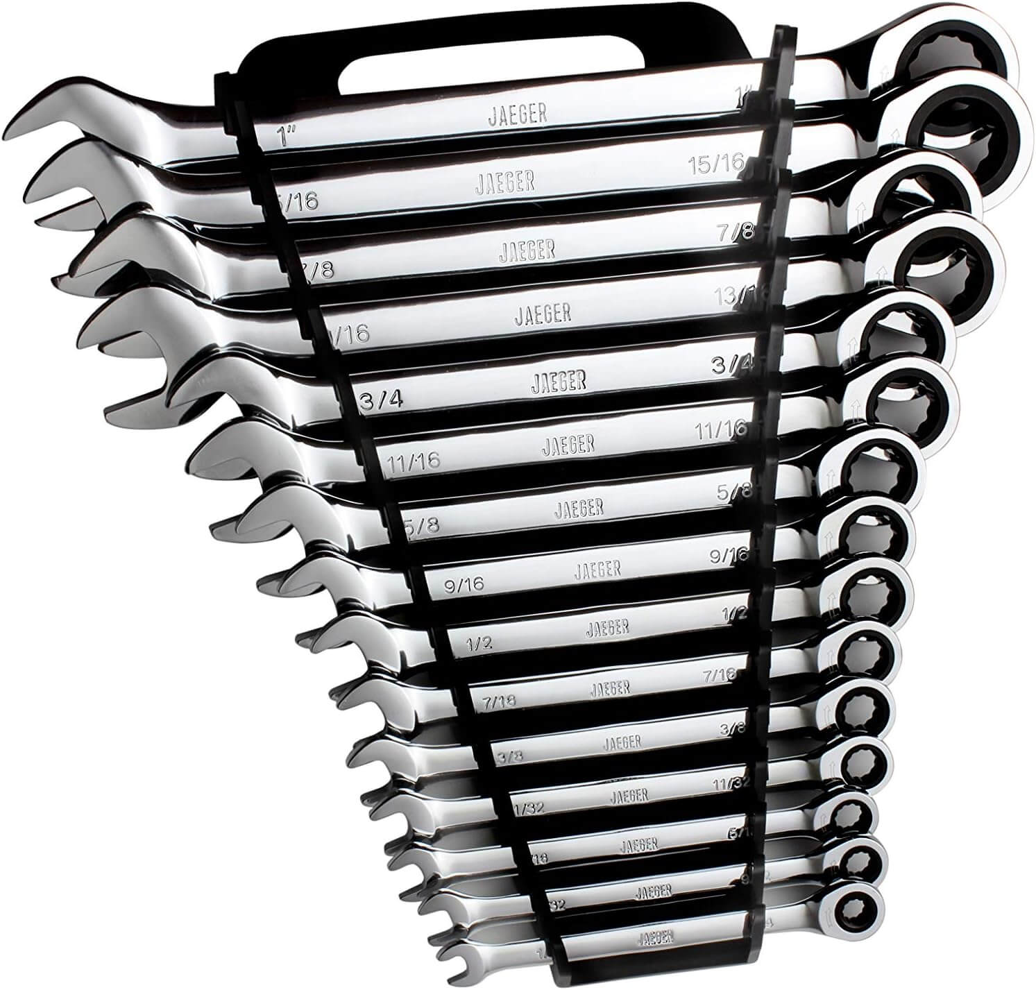 Jaeger 15pc Inch TIGHTSPOT 90-Tooth Ratcheting Wrenches MASTER SET