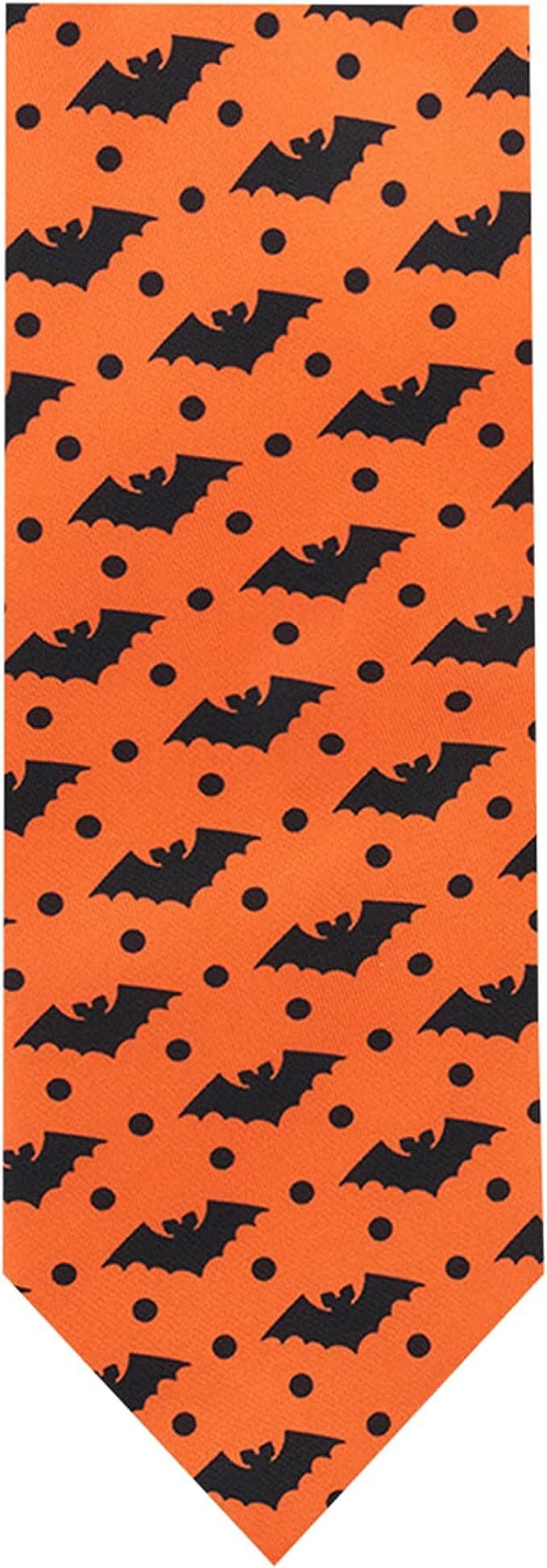 Jacob Alexander Men's Spooky Bats Dotted Pattern Happy Halloween Regular Neck Tie